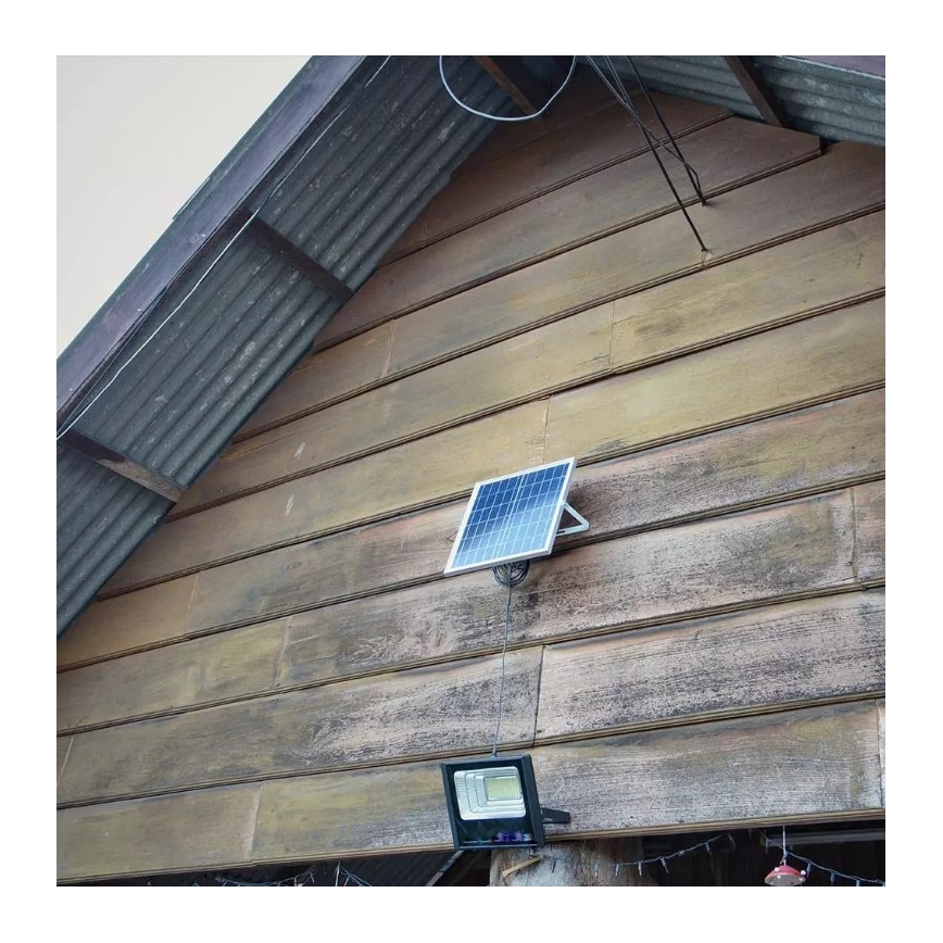 LED himmennettävä aurinkokäyttöinen heijastin LED/16W/3,2V 4000K IP65 10000 mAh + kaukosäädin