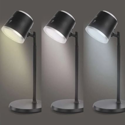 LED Himmennettävä ja ladattava pöytälamppu 4in1 LED/6W/3,7V 3000K/4000K/6500K 1500mAh musta