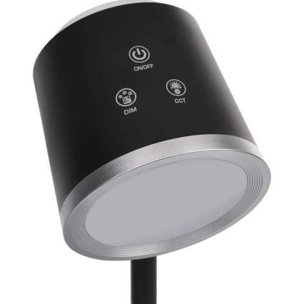 LED Himmennettävä ja ladattava pöytälamppu 4in1 LED/6W/3,7V 3000K/4000K/6500K 1500mAh musta