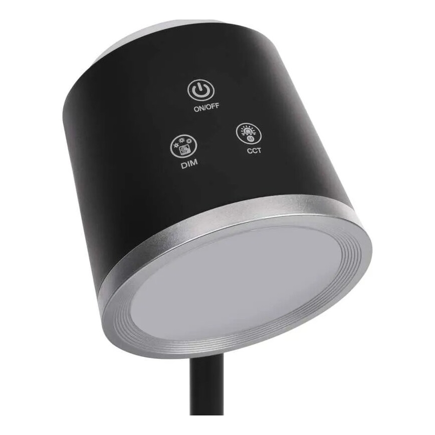 LED Himmennettävä ja ladattava pöytälamppu 4in1 LED/6W/3,7V 3000K/4000K/6500K 1500mAh musta