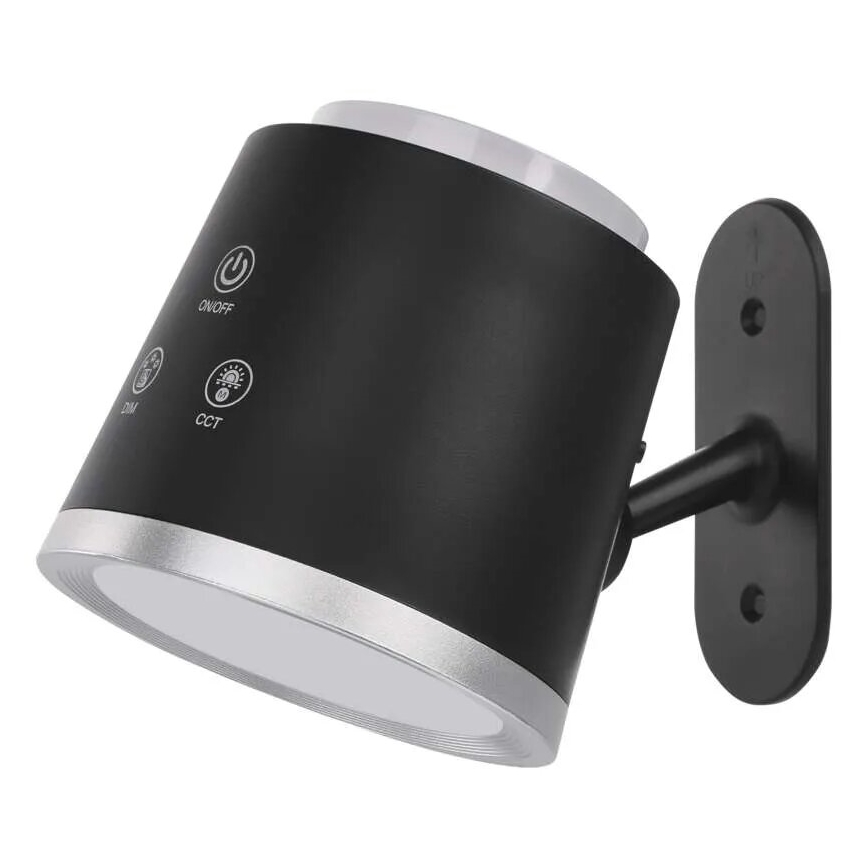 LED Himmennettävä ja ladattava pöytälamppu 4in1 LED/6W/3,7V 3000K/4000K/6500K 1500mAh musta
