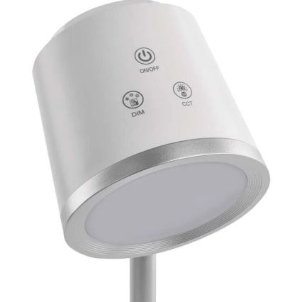 LED Himmennettävä ja ladattava pöytälamppu 4in1 LED/6W/3,7V 3000K/4000K/6500K 1500mAh valkoinen