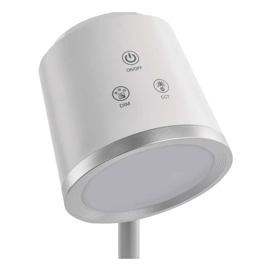 LED Himmennettävä ja ladattava pöytälamppu 4in1 LED/6W/3,7V 3000K/4000K/6500K 1500mAh valkoinen