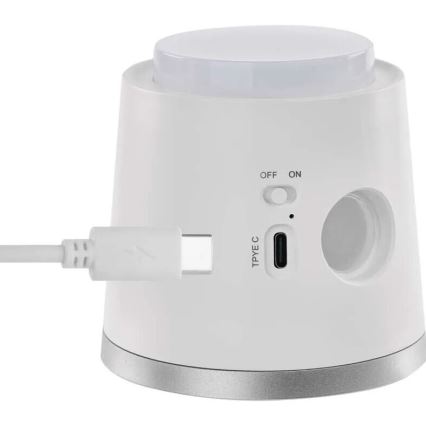 LED Himmennettävä ja ladattava pöytälamppu 4in1 LED/6W/3,7V 3000K/4000K/6500K 1500mAh valkoinen