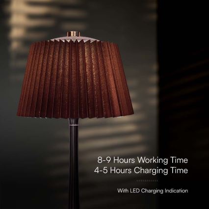 LED Himmennettävä ladattava kosketuspöytävalaisin LED/1,5W/5V 3000/4000/6000K 1800 mAh ruskea
