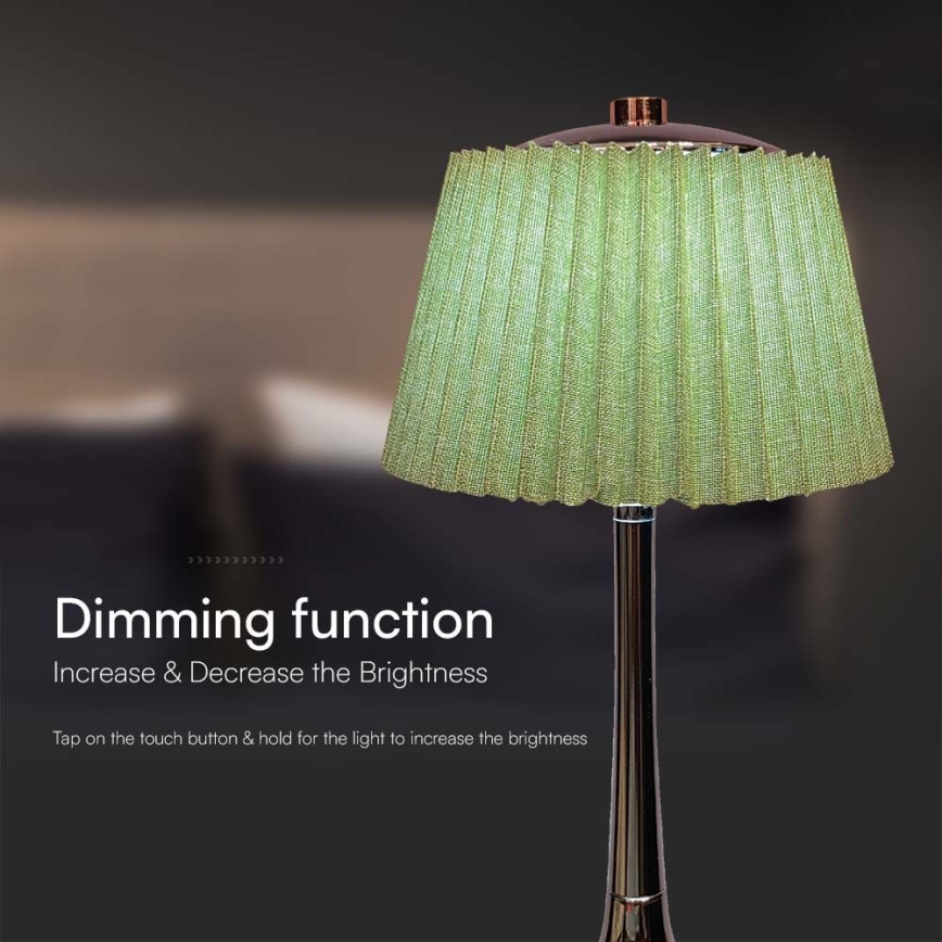 LED Himmennettävä ladattava kosketuspöytävalaisin LED/1,5W/5V 3000/4000/6000K 1800 mAh vihreä