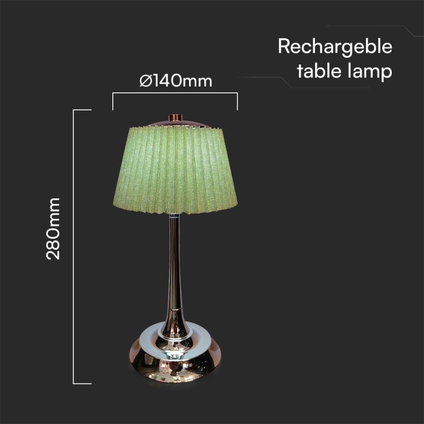 LED Himmennettävä ladattava kosketuspöytävalaisin LED/1,5W/5V 3000/4000/6000K 1800 mAh vihreä