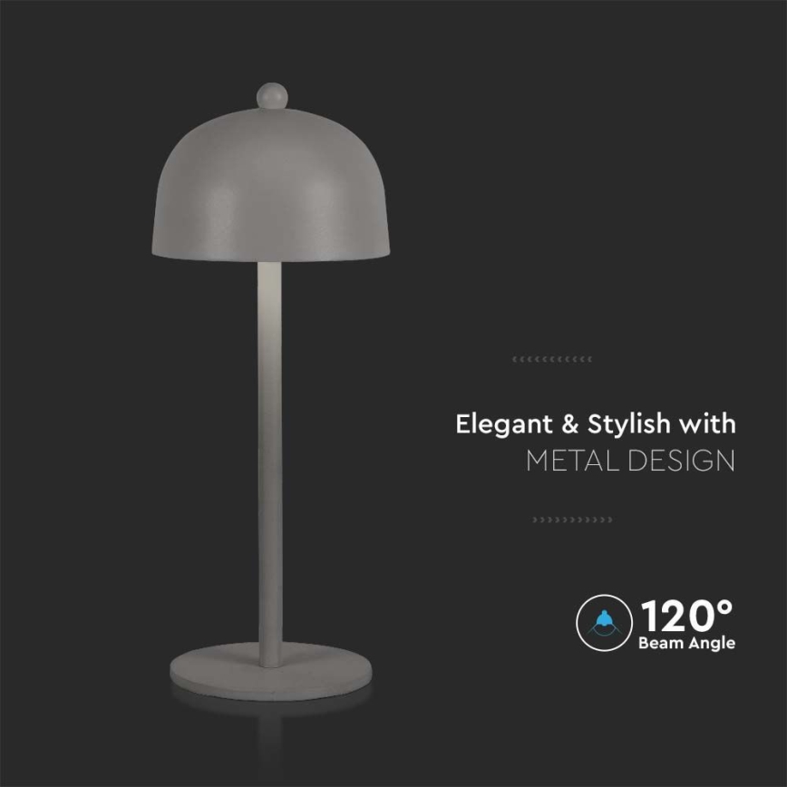 LED Himmennettävä ladattava kosketuspöytävalaisin LED/1W/5V 3000-6000K 1800 mAh harmaa