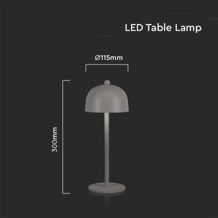 LED Himmennettävä ladattava kosketuspöytävalaisin LED/1W/5V 3000-6000K 1800 mAh harmaa