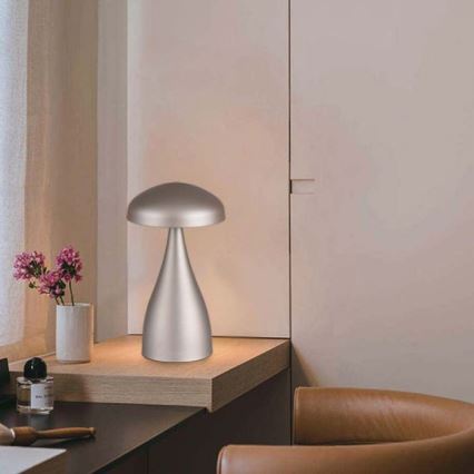 LED Himmennettävä ladattava kosketuspöytävalaisin LED/1W/5V 3000-6000K 1800 mAh hopea