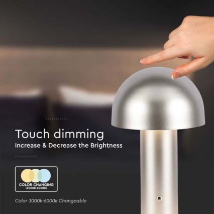 LED Himmennettävä ladattava kosketuspöytävalaisin LED/1W/5V 3000-6000K 1800 mAh kulta