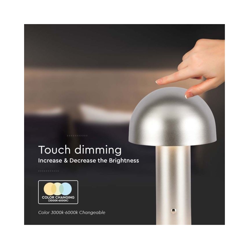 LED Himmennettävä ladattava kosketuspöytävalaisin LED/1W/5V 3000-6000K 1800 mAh kulta
