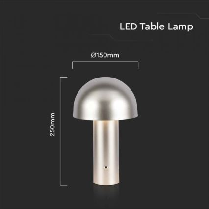 LED Himmennettävä ladattava kosketuspöytävalaisin LED/1W/5V 3000-6000K 1800 mAh kulta