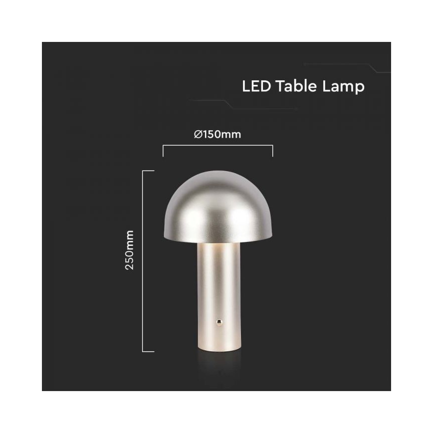 LED Himmennettävä ladattava kosketuspöytävalaisin LED/1W/5V 3000-6000K 1800 mAh kulta