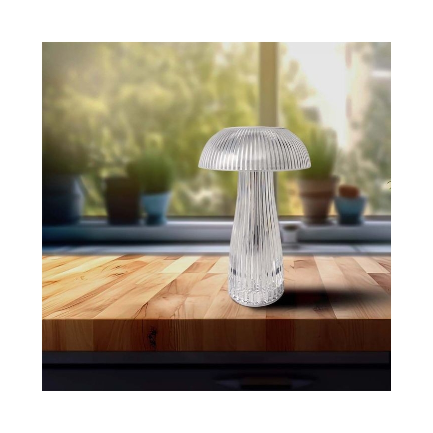 LED Himmennettävä ladattava kosketuspöytävalaisin LED/1W/5V 3000-6000K 1800 mAh läpinäkyvä