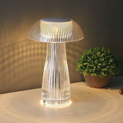 LED Himmennettävä ladattava kosketuspöytävalaisin LED/1W/5V 3000-6000K 1800 mAh läpinäkyvä
