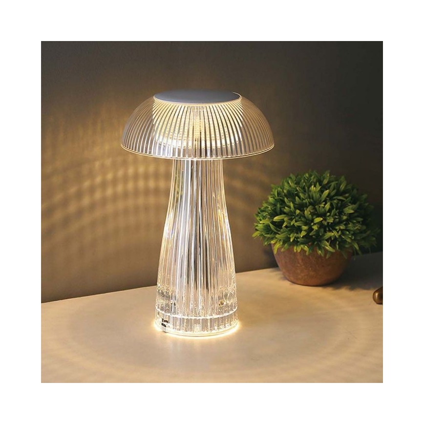 LED Himmennettävä ladattava kosketuspöytävalaisin LED/1W/5V 3000-6000K 1800 mAh läpinäkyvä
