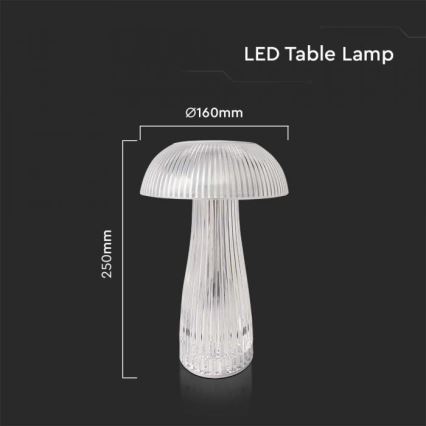 LED Himmennettävä ladattava kosketuspöytävalaisin LED/1W/5V 3000-6000K 1800 mAh läpinäkyvä
