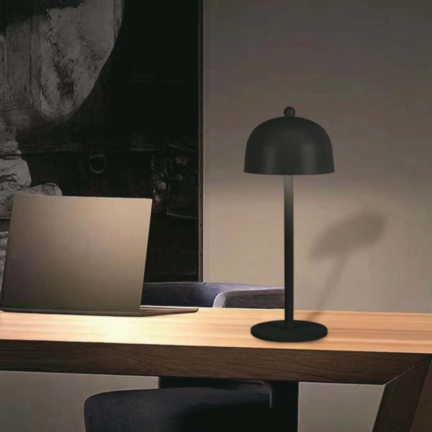 LED Himmennettävä ladattava kosketuspöytävalaisin LED/1W/5V 3000-6000K 1800 mAh musta