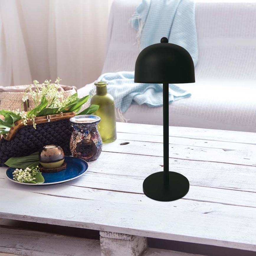 LED Himmennettävä ladattava kosketuspöytävalaisin LED/1W/5V 3000-6000K 1800 mAh musta