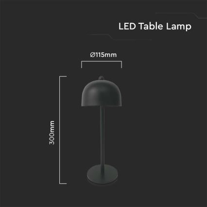 LED Himmennettävä ladattava kosketuspöytävalaisin LED/1W/5V 3000-6000K 1800 mAh musta