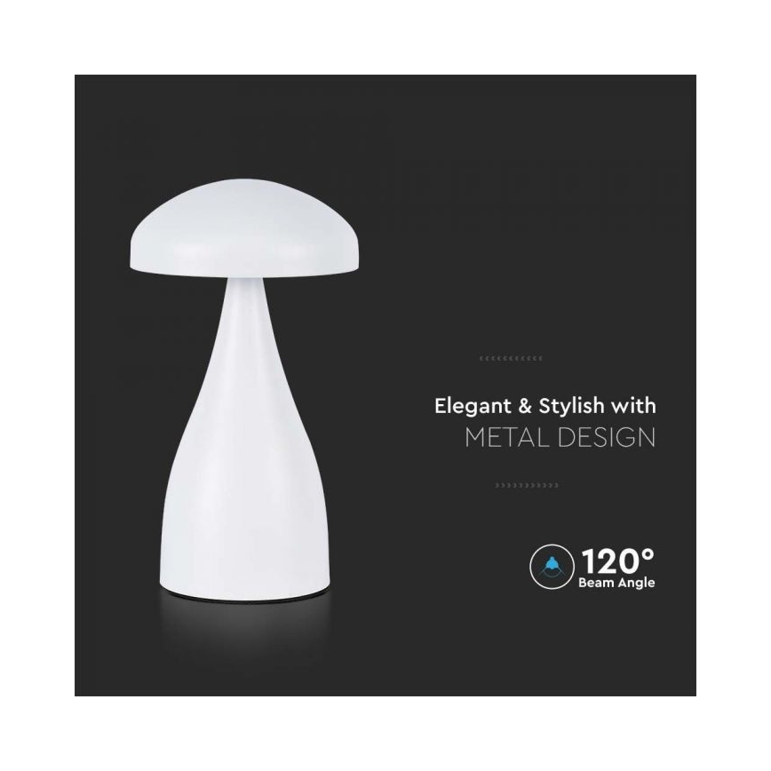 LED Himmennettävä ladattava kosketuspöytävalaisin LED/1W/5V 3000-6000K 1800 mAh valkoinen+