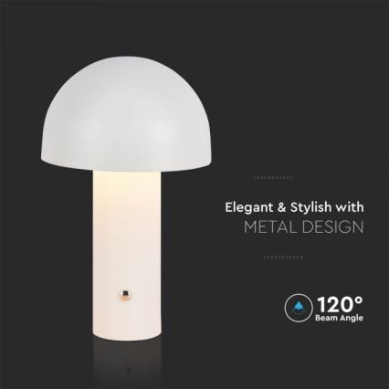 LED Himmennettävä ladattava kosketuspöytävalaisin LED/1W/5V 3000-6000K 1800 mAh valkoinen+