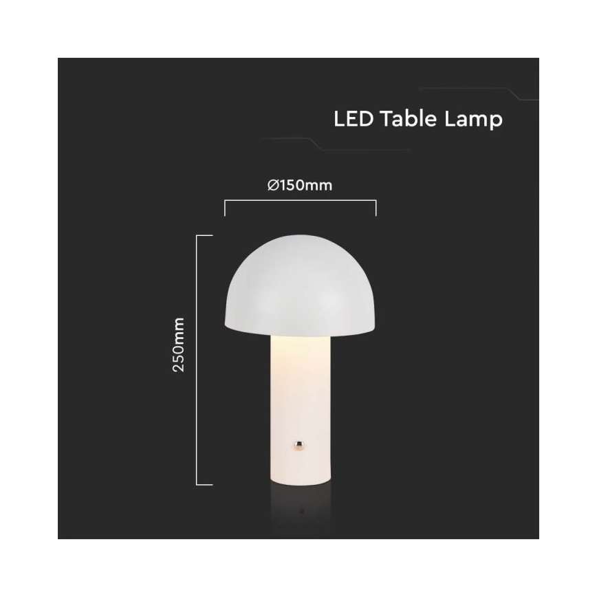 LED Himmennettävä ladattava kosketuspöytävalaisin LED/1W/5V 3000-6000K 1800 mAh valkoinen+