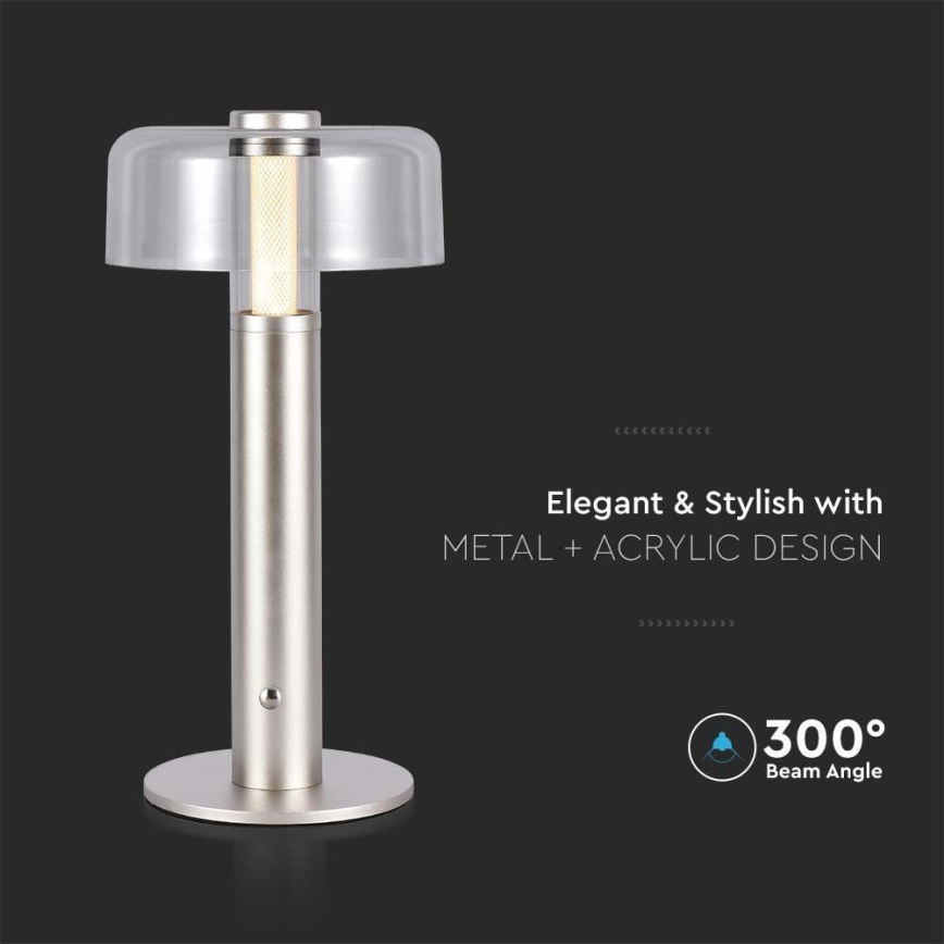 LED Himmennettävä ladattava kosketuspöytävalaisin LED/1W/5V 3000K 1800 mAh kulta