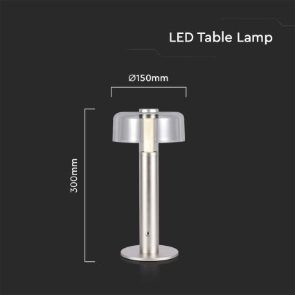 LED Himmennettävä ladattava kosketuspöytävalaisin LED/1W/5V 3000K 1800 mAh kulta