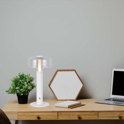 LED Himmennettävä ladattava kosketuspöytävalaisin LED/1W/5V 3000K 1800 mAh valkoinen+