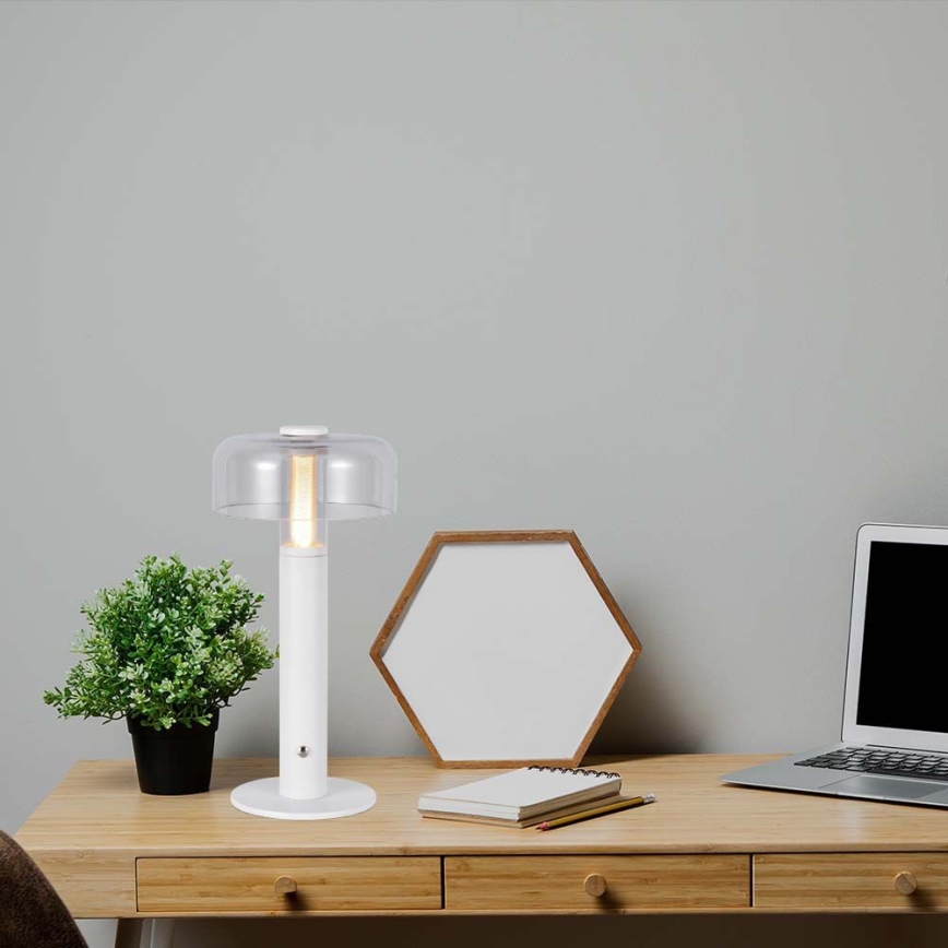 LED Himmennettävä ladattava kosketuspöytävalaisin LED/1W/5V 3000K 1800 mAh valkoinen+