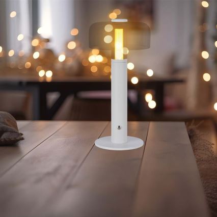 LED Himmennettävä ladattava kosketuspöytävalaisin LED/1W/5V 3000K 1800 mAh valkoinen+