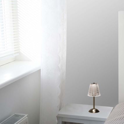 LED Himmennettävä ladattava kosketuspöytävalaisin LED/2,4W/5V 3000-6000K 1800 mAh kiiltävä kromi