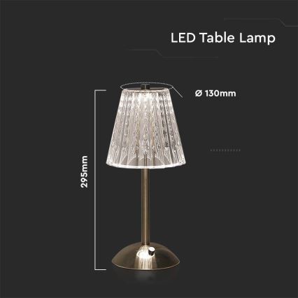 LED Himmennettävä ladattava kosketuspöytävalaisin LED/2,4W/5V 3000-6000K 1800 mAh kiiltävä kromi