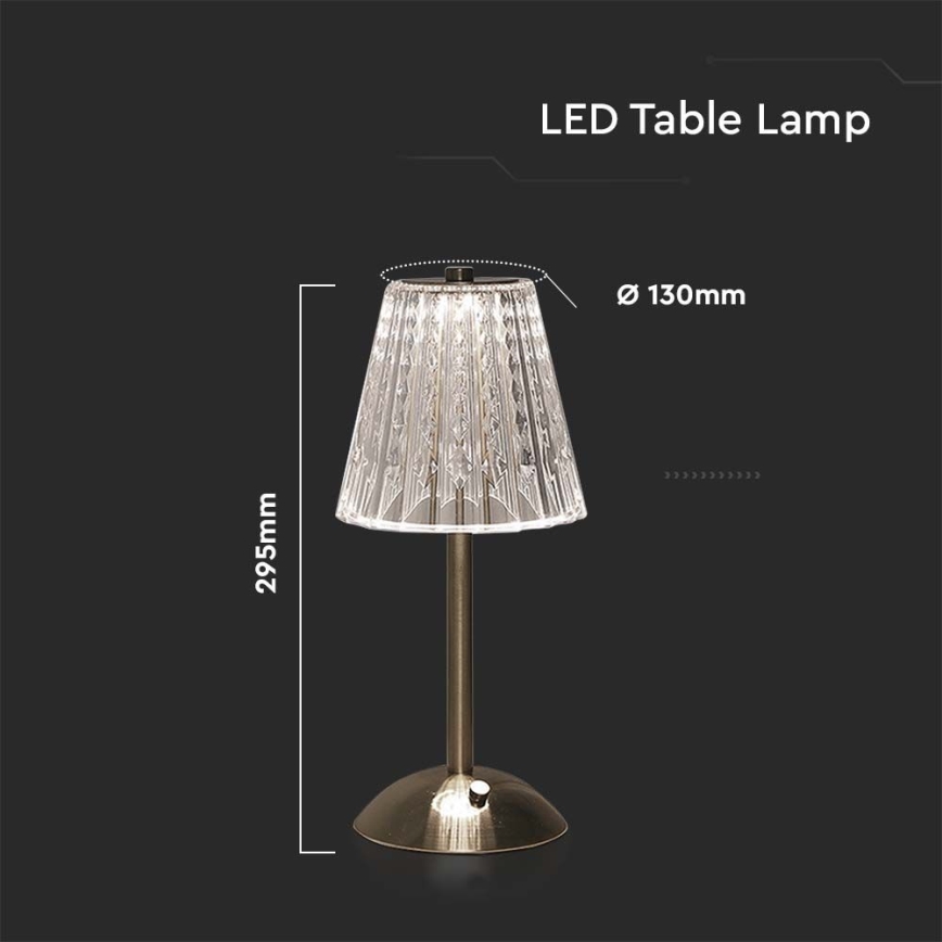LED Himmennettävä ladattava kosketuspöytävalaisin LED/2,4W/5V 3000-6000K 1800 mAh kiiltävä kromi