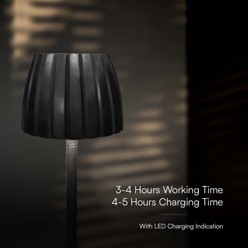 LED Himmennettävä ladattava kosketuspöytävalaisin LED/2,7W/5V 3000/4000/6000K 1800 mAh musta