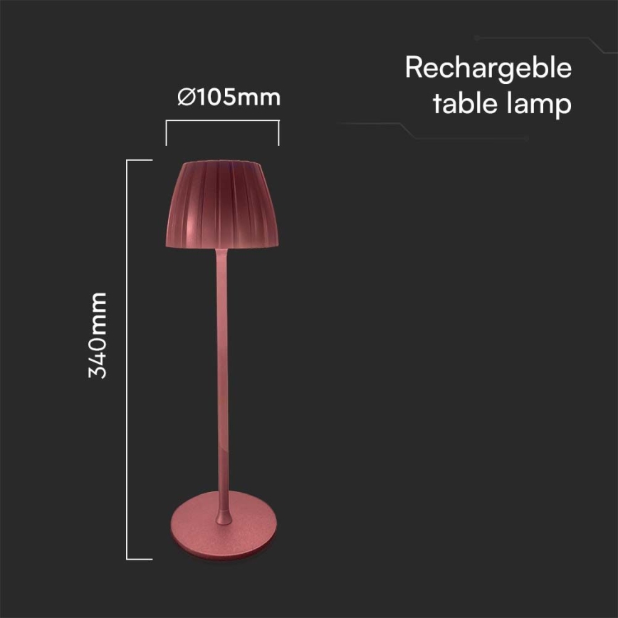 LED Himmennettävä ladattava kosketuspöytävalaisin LED/2,7W/5V 3000/4000/6000K 1800 mAh ruskea