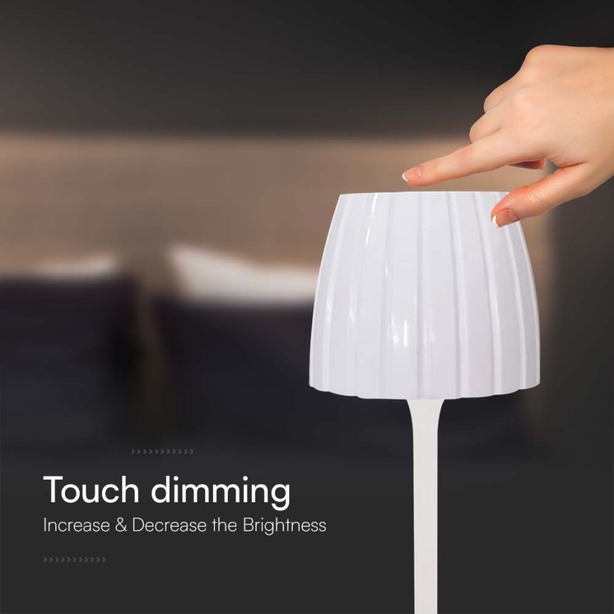 LED Himmennettävä ladattava kosketuspöytävalaisin LED/2,7W/5V 3000/4000/6000K 1800 mAh valkoinen
