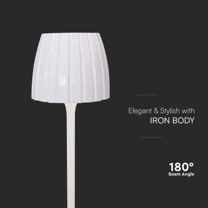 LED Himmennettävä ladattava kosketuspöytävalaisin LED/2,7W/5V 3000/4000/6000K 1800 mAh valkoinen