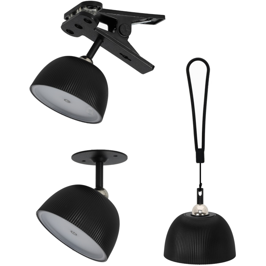 LED Himmennettävä ja ladattava pöytälamppu 4in1 LED/3,5W/5V 3000/4000/6500K IP54 1800 mAh musta