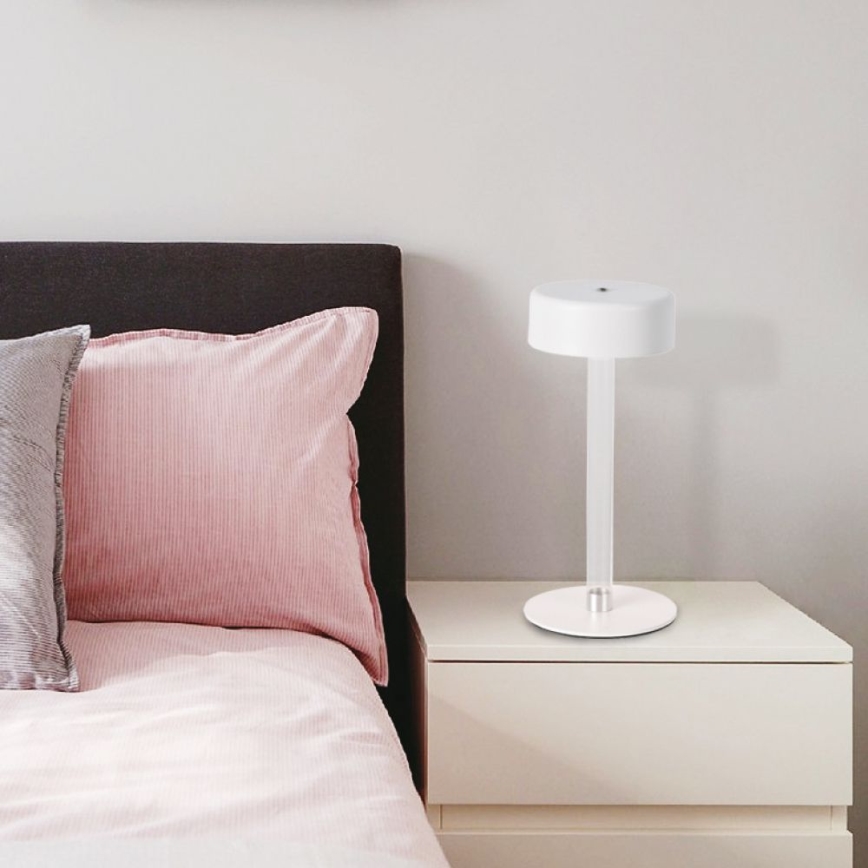 LED Himmennettävä ladattava kosketuspöytävalaisin LED/3W/5V 3000-6000K 2400 mAh valkoinen