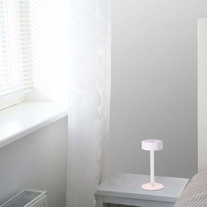 LED Himmennettävä ladattava kosketuspöytävalaisin LED/3W/5V 3000-6000K 2400 mAh valkoinen