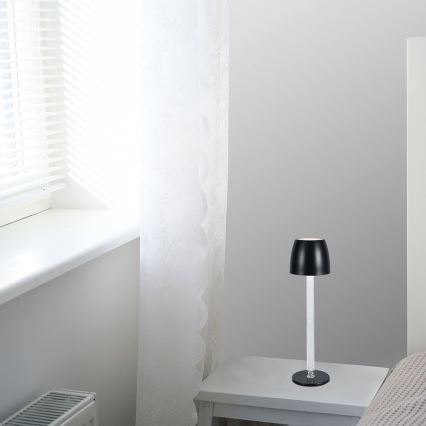 LED Himmennettävä ladattava kosketuspöytävalaisin LED/3W/5V 3000K 1800 mAh musta