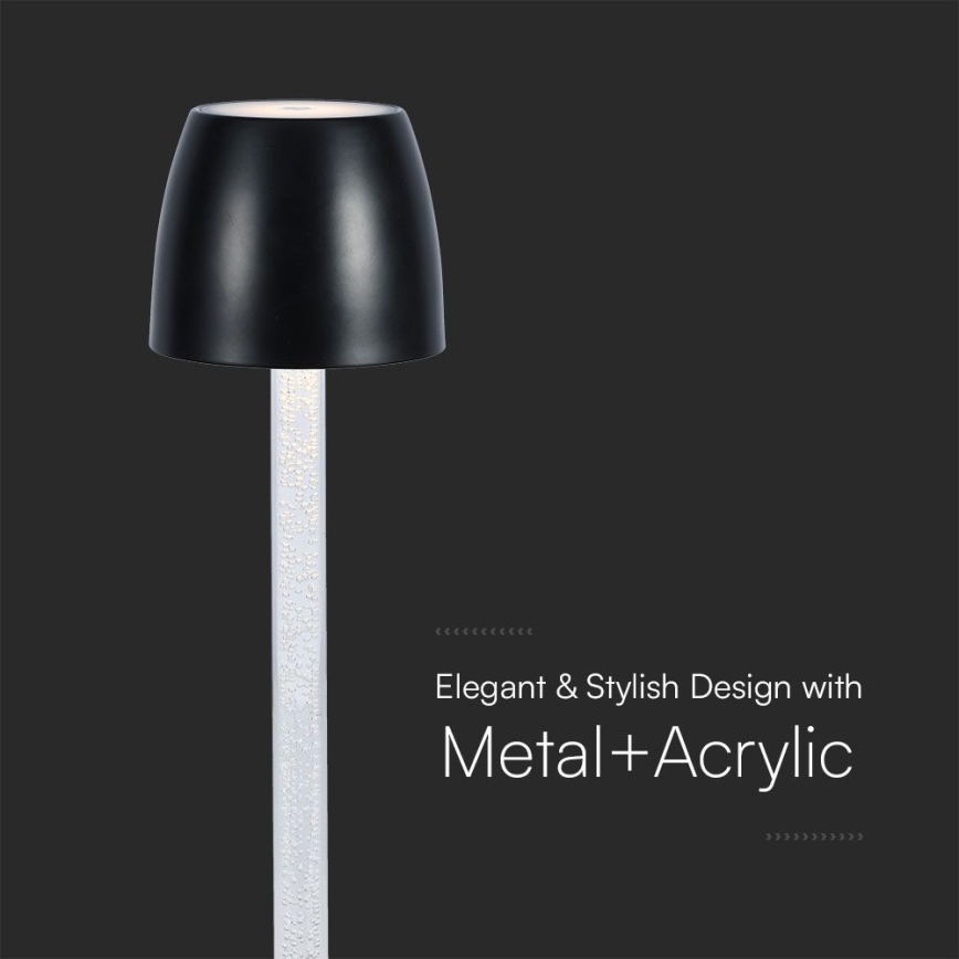 LED Himmennettävä ladattava kosketuspöytävalaisin LED/3W/5V 3000K 1800 mAh valkoinen