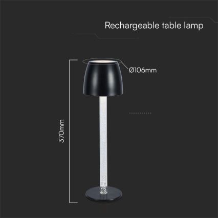 LED Himmennettävä ladattava kosketuspöytävalaisin LED/3W/5V 3000K 1800 mAh valkoinen