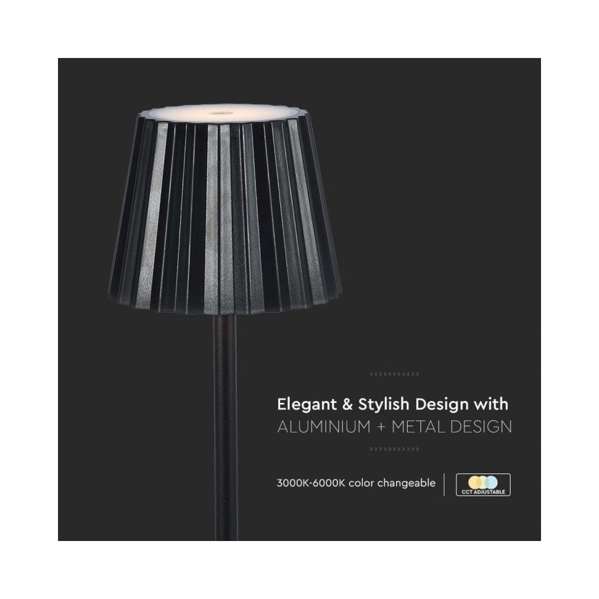 LED Himmennettävä ladattava kosketuspöytävalaisin LED/4W/5V 3000-6000K 1800 mAh musta