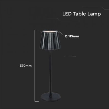 LED Himmennettävä ladattava kosketuspöytävalaisin LED/4W/5V 3000-6000K 1800 mAh musta