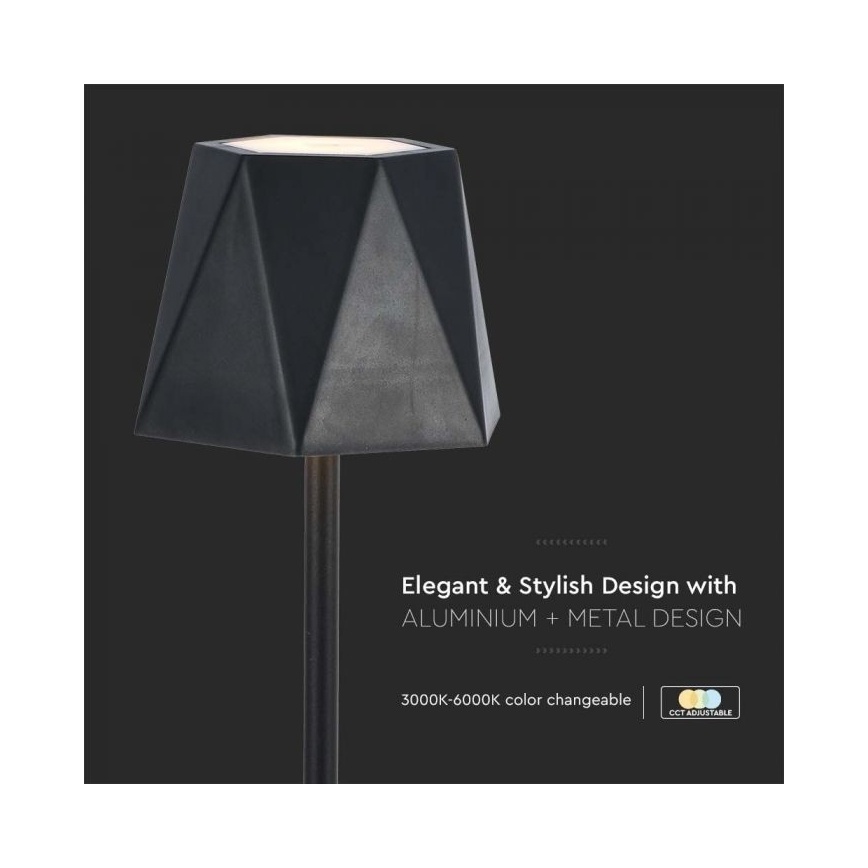 LED Himmennettävä ladattava kosketuspöytävalaisin LED/4W/5V 3000-6000K 1800 mAh musta