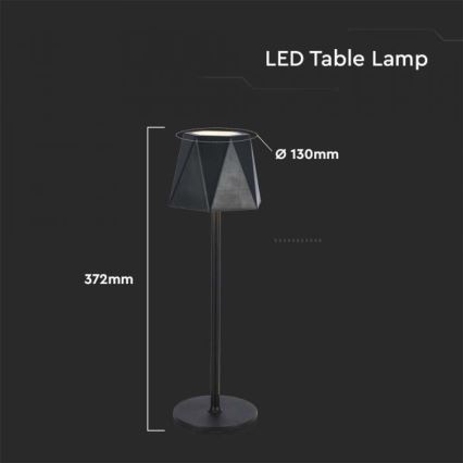 LED Himmennettävä ladattava kosketuspöytävalaisin LED/4W/5V 3000-6000K 1800 mAh musta